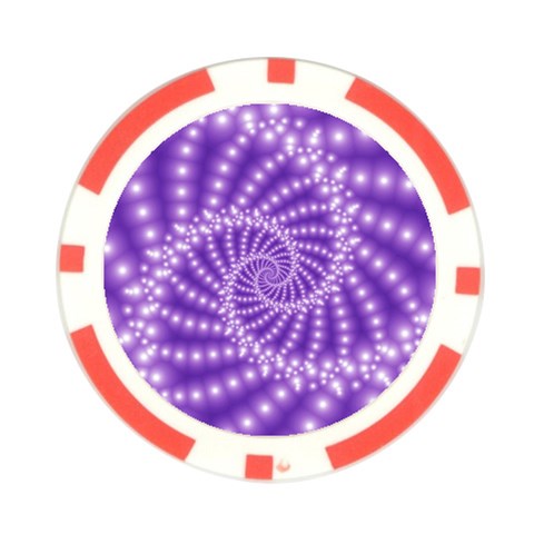 Glossy Purple  Beaded Spiral Fractal Poker Chip Card Guard from ArtsNow.com Front