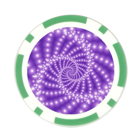 Glossy Purple  Beaded Spiral Fractal Poker Chip Card Guard from ArtsNow.com Front