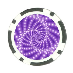 Glossy Purple  Beaded Spiral Fractal Poker Chip Card Guard from ArtsNow.com Front