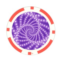 Glossy Purple  Beaded Spiral Fractal Poker Chip Card Guard from ArtsNow.com Front