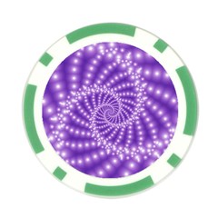 Glossy Purple  Beaded Spiral Fractal Poker Chip Card Guard from ArtsNow.com Front