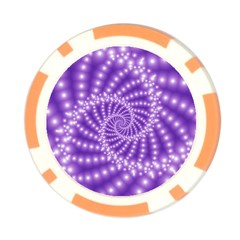 Glossy Purple  Beaded Spiral Fractal Poker Chip Card Guard from ArtsNow.com Front