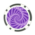 Glossy Purple  Beaded Spiral Fractal Poker Chip Card Guard