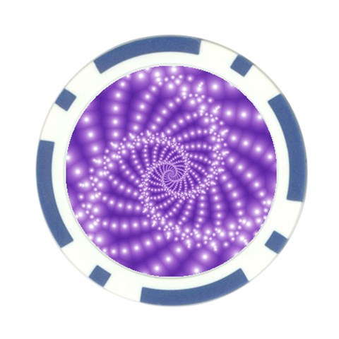 Glossy Purple  Beaded Spiral Fractal Poker Chip Card Guard from ArtsNow.com Back