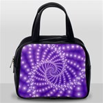 Glossy Purple  Beaded Spiral Fractal Classic Handbag (One Side)