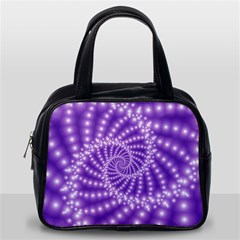 Glossy Purple  Beaded Spiral Fractal Classic Handbag (Two Sides) from ArtsNow.com Back