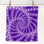 Glossy Purple  Beaded Spiral Fractal Face Towel