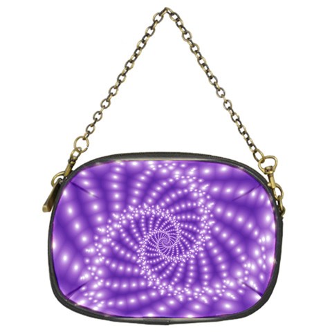 Glossy Purple  Beaded Spiral Fractal Chain Purse (One Side) from ArtsNow.com Front