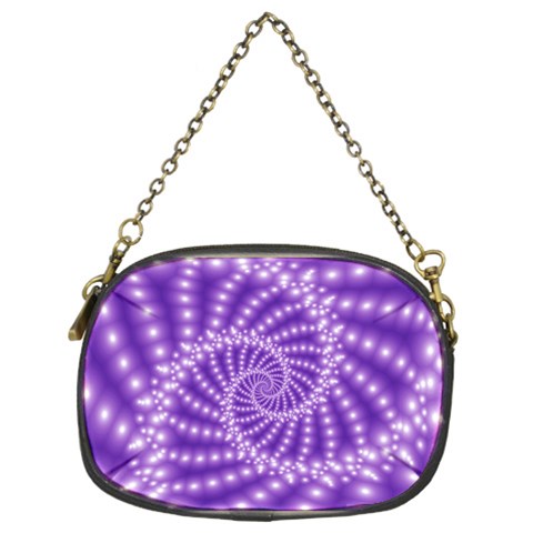 Glossy Purple  Beaded Spiral Fractal Chain Purse (Two Sides) from ArtsNow.com Front