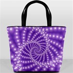 Glossy Purple  Beaded Spiral Fractal Bucket Bag