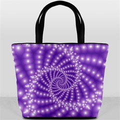 Glossy Purple  Beaded Spiral Fractal Bucket Bag from ArtsNow.com Back