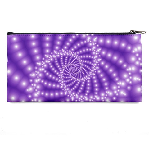 Glossy Purple  Beaded Spiral Fractal Pencil Case from ArtsNow.com Back