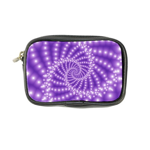 Glossy Purple  Beaded Spiral Fractal Coin Purse from ArtsNow.com Front