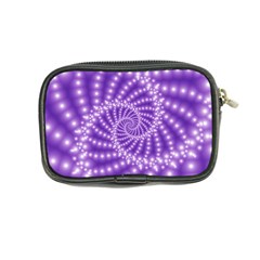 Glossy Purple  Beaded Spiral Fractal Coin Purse from ArtsNow.com Back