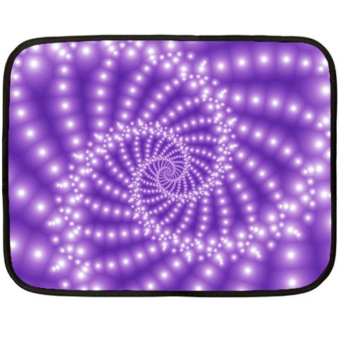 Glossy Purple  Beaded Spiral Fractal Double Sided Fleece Blanket (Mini) from ArtsNow.com 35 x27  Blanket Front