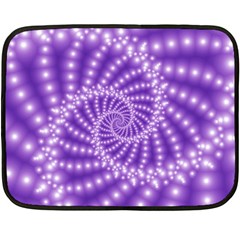 Glossy Purple  Beaded Spiral Fractal Double Sided Fleece Blanket (Mini) from ArtsNow.com 35 x27  Blanket Front