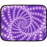 Glossy Purple  Beaded Spiral Fractal Double Sided Fleece Blanket (Mini)