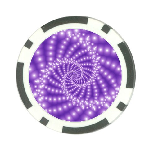 Glossy Purple  Beaded Spiral Fractal Poker Chip Card Guard (10 pack) from ArtsNow.com Front