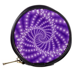 Glossy Purple  Beaded Spiral Fractal Mini Makeup Bag from ArtsNow.com Back