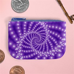 Glossy Purple  Beaded Spiral Fractal Mini Coin Purse from ArtsNow.com Front