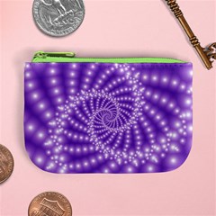 Glossy Purple  Beaded Spiral Fractal Mini Coin Purse from ArtsNow.com Front