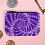 Glossy Purple  Beaded Spiral Fractal Mini Coin Purse