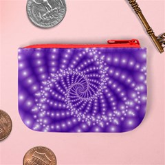 Glossy Purple  Beaded Spiral Fractal Mini Coin Purse from ArtsNow.com Back