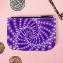 Glossy Purple  Beaded Spiral Fractal Mini Coin Purse from ArtsNow.com Back