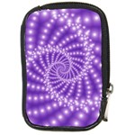 Glossy Purple  Beaded Spiral Fractal Compact Camera Leather Case