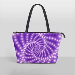 Glossy Purple  Beaded Spiral Fractal Classic Shoulder Handbag from ArtsNow.com Front