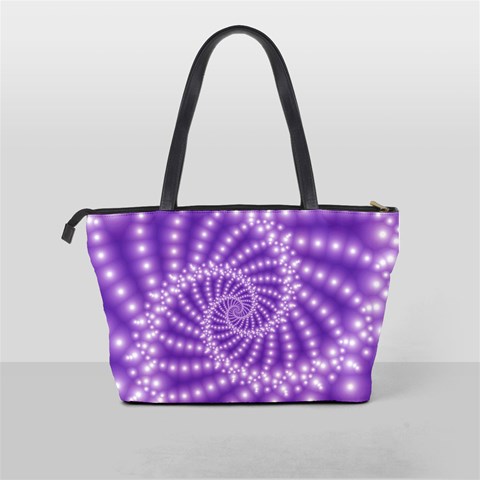 Glossy Purple  Beaded Spiral Fractal Classic Shoulder Handbag from ArtsNow.com Back