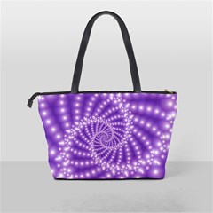 Glossy Purple  Beaded Spiral Fractal Classic Shoulder Handbag from ArtsNow.com Back