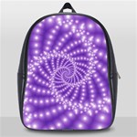 Glossy Purple  Beaded Spiral Fractal School Bag (Large)