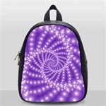 Glossy Purple  Beaded Spiral Fractal School Bag (Small)