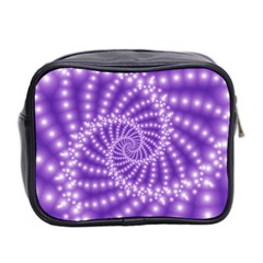 Glossy Purple  Beaded Spiral Fractal Mini Toiletries Bag (Two Sides) from ArtsNow.com Back