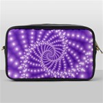 Glossy Purple  Beaded Spiral Fractal Toiletries Bag (One Side)