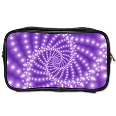 Glossy Purple  Beaded Spiral Fractal Toiletries Bag (Two Sides) from ArtsNow.com Front