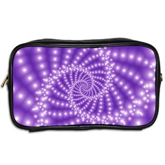 Glossy Purple  Beaded Spiral Fractal Toiletries Bag (Two Sides) from ArtsNow.com Back