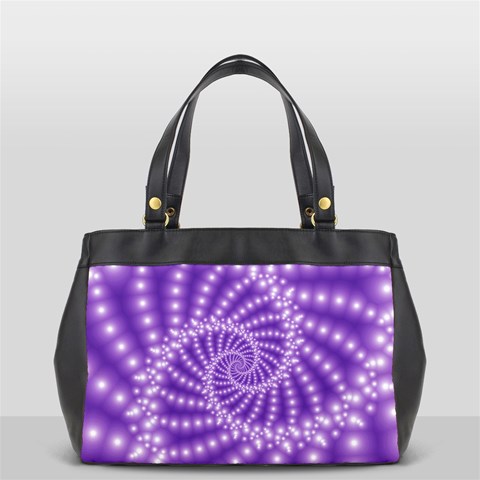 Glossy Purple  Beaded Spiral Fractal Oversize Office Handbag from ArtsNow.com Front