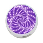 Glossy Purple  Beaded Spiral Fractal 4-Port USB Hub (Two Sides)