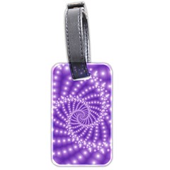 Glossy Purple  Beaded Spiral Fractal Luggage Tag (two sides) from ArtsNow.com Front