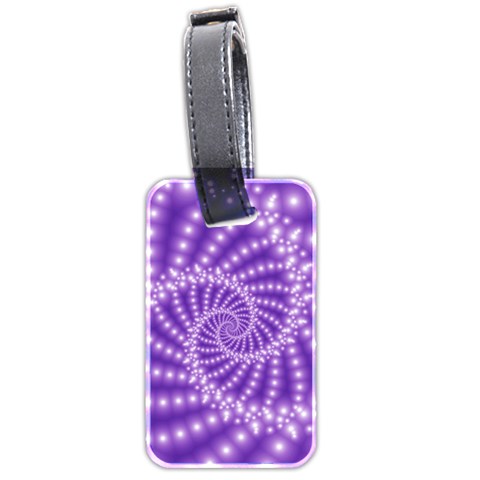 Glossy Purple  Beaded Spiral Fractal Luggage Tag (two sides) from ArtsNow.com Back