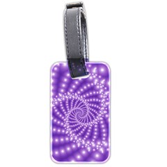 Glossy Purple  Beaded Spiral Fractal Luggage Tag (two sides) from ArtsNow.com Back