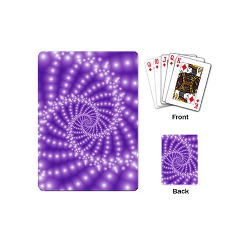 Glossy Purple  Beaded Spiral Fractal Playing Cards (Mini) from ArtsNow.com Back