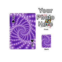 Glossy Purple  Beaded Spiral Fractal Playing Cards 54 (Mini) from ArtsNow.com Front - Spade2