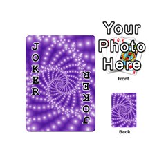 Glossy Purple  Beaded Spiral Fractal Playing Cards 54 (Mini) from ArtsNow.com Front - Joker1