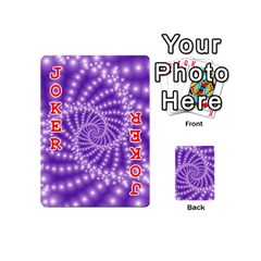 Glossy Purple  Beaded Spiral Fractal Playing Cards 54 (Mini) from ArtsNow.com Front - Joker2