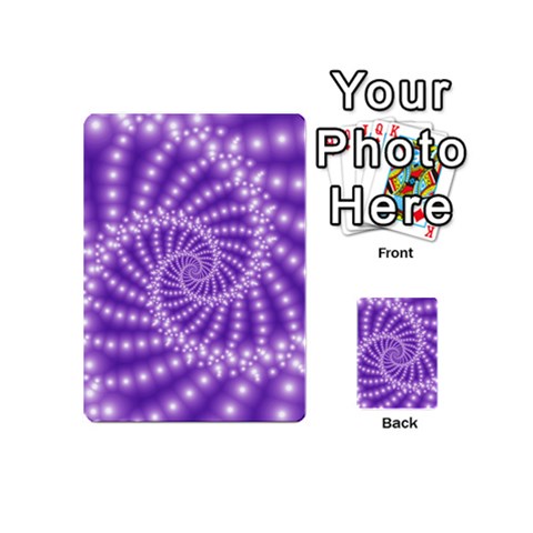 Glossy Purple  Beaded Spiral Fractal Playing Cards 54 (Mini) from ArtsNow.com Back