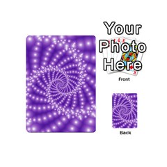 Glossy Purple  Beaded Spiral Fractal Playing Cards 54 (Mini) from ArtsNow.com Back