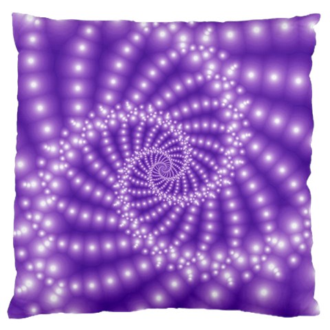 Glossy Purple  Beaded Spiral Fractal Large Cushion Case (One Side) from ArtsNow.com Front